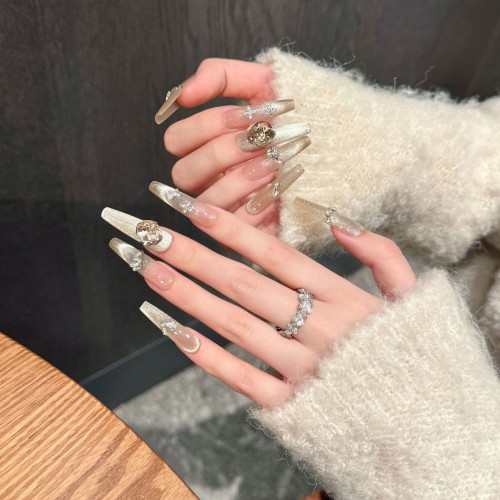 Fashion Long Handmade Press-On Nails For Women BVNL-220