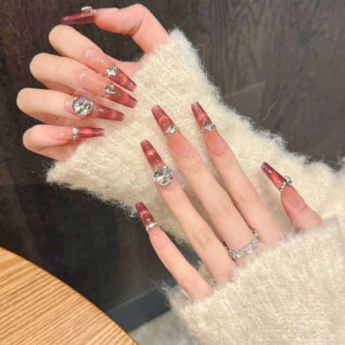 Fashion Long Handmade Press-On Nails For Women BVNL-222