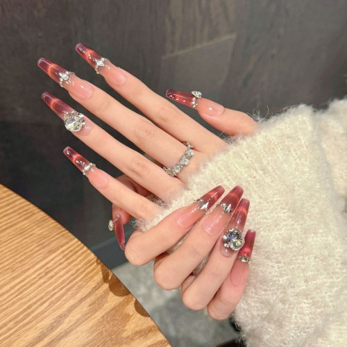 Fashion Long Handmade Press-On Nails For Women BVNL-222