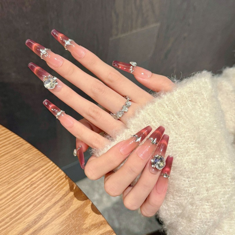 Fashion Long Handmade Press-On Nails For Women BVNL-222 