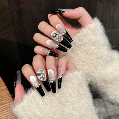 Fashion Long Handmade Press-On Nails For Women BVNL-223