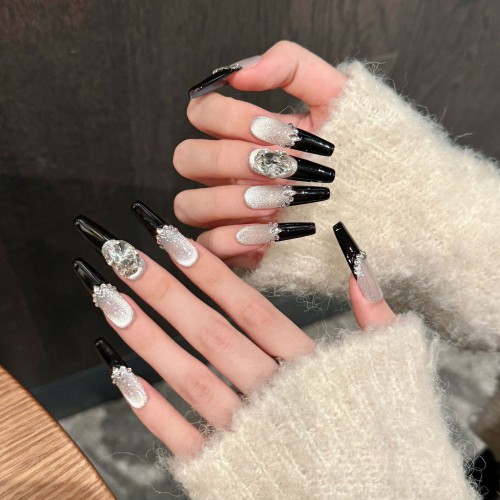 Fashion Long Handmade Press-On Nails For Women BVNL-223