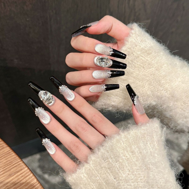 Fashion Long Handmade Press-On Nails For Women BVNL-223 