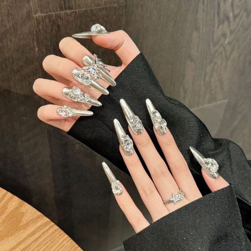 Fashion Long Handmade Press-On Nails For Women BVNL-224