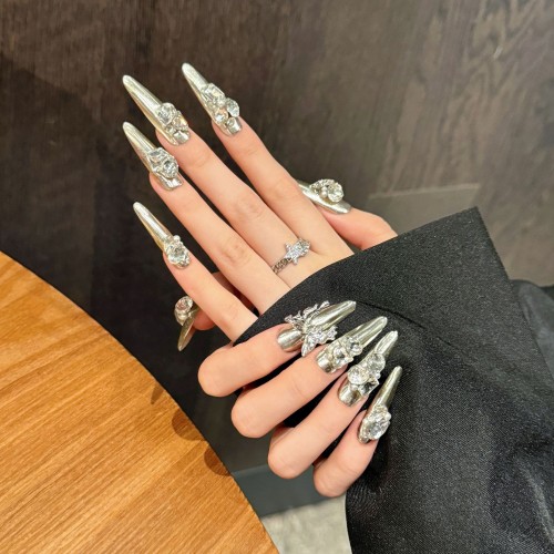 Fashion Long Handmade Press-On Nails For Women BVNL-224