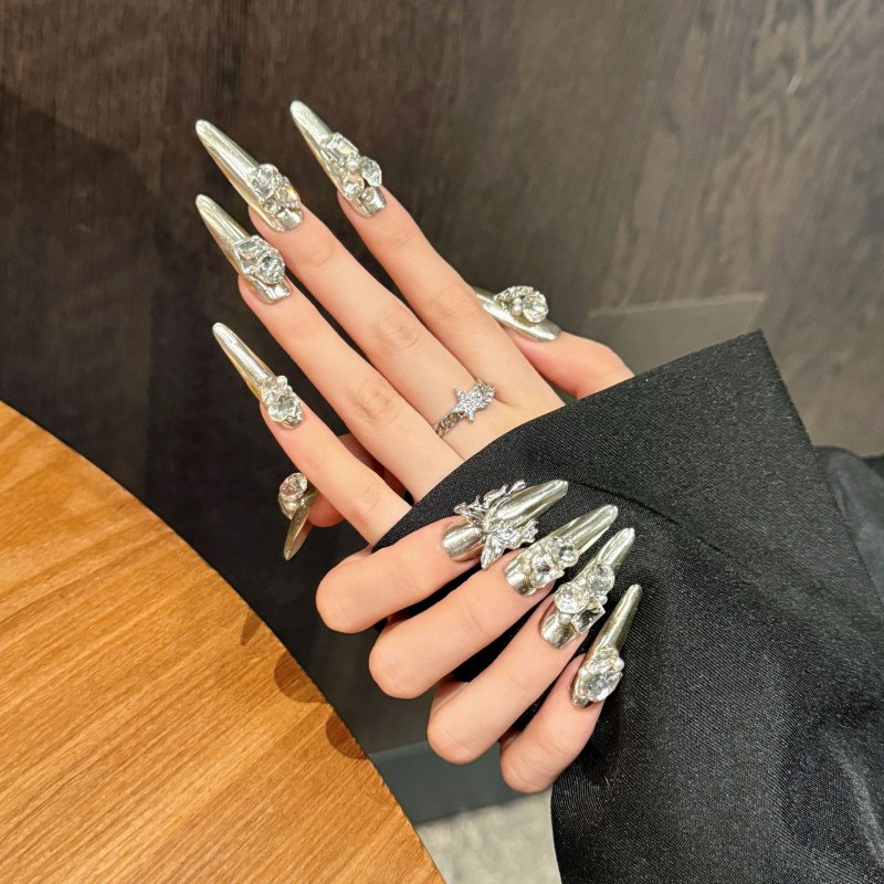 Fashion Long Handmade Press-On Nails For Women BVNL-224 