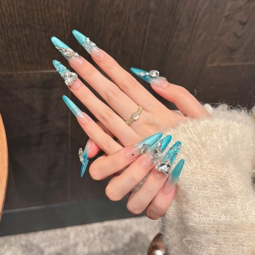 Fashion Long Handmade Press-On Nails For Women BVNL-226