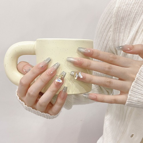 Fashion Long Handmade Press-On Nails For Women BVNL-227