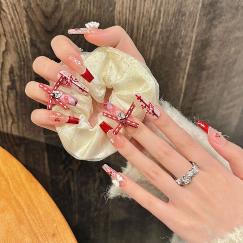 Fashion Long Handmade Press-On Nails For Women BVNL-229