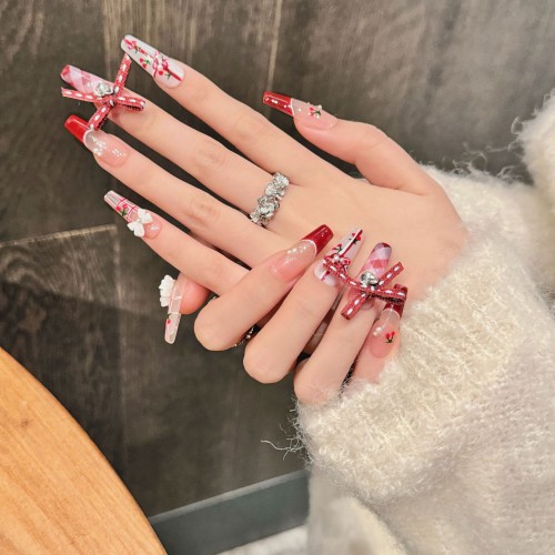 Fashion Long Handmade Press-On Nails For Women BVNL-229