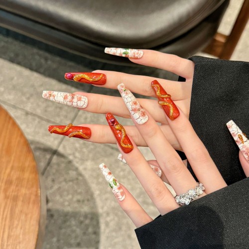 Fashion Long Handmade Press-On Nails For Women BVNL-231