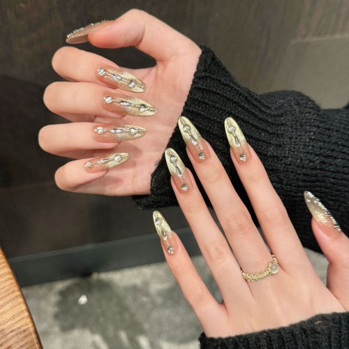 Fashion Long Handmade Press-On Nails For Women BVNL-232