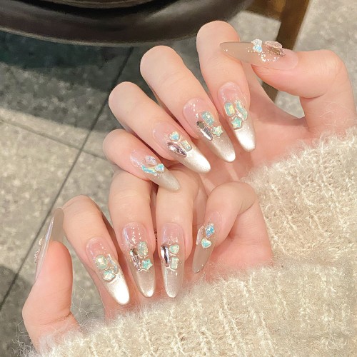 Fashion Long Handmade Press-On Nails For Women BVNL-234