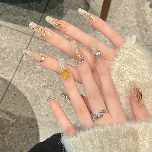 Fashion Long Handmade Press-On Nails For Women BVNL-235