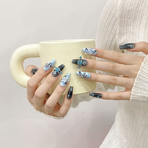 Fashion Long Handmade Press-On Nails For Women BVNL-237