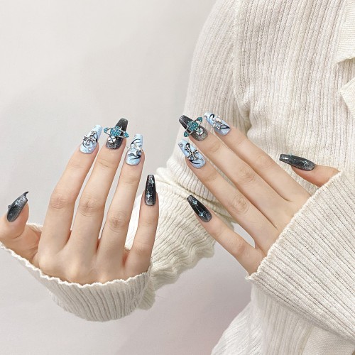 Fashion Long Handmade Press-On Nails For Women BVNL-237