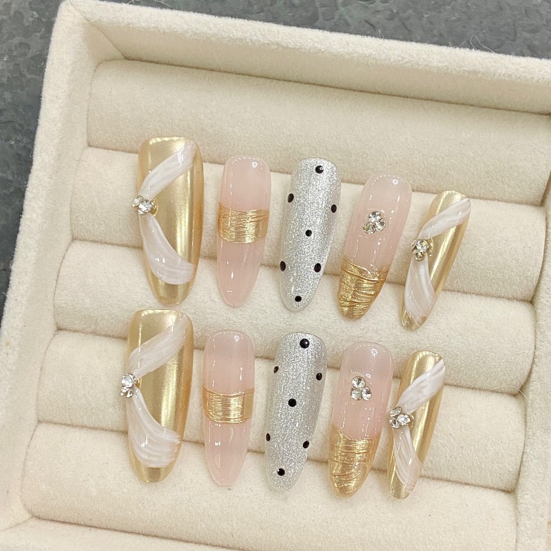 Fashion Long Handmade Press-On Nails For Women BVNL-239