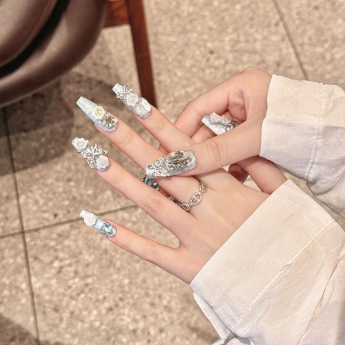 Fashion Long Handmade Press-On Nails For Women BVNL-240