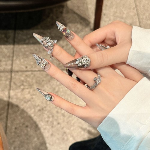 Fashion Long Handmade Press-On Nails For Women BVNL-241