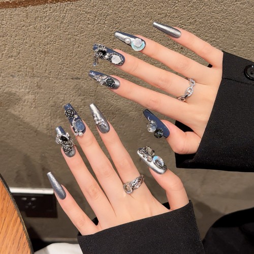 Fashion Long Handmade Press-On Nails For Women BVNL-242