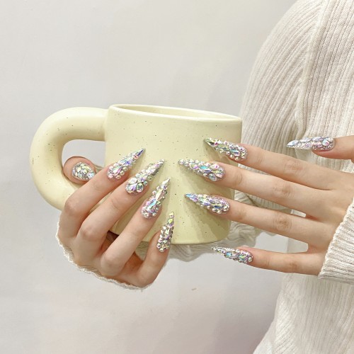 Fashion Long Handmade Press-On Nails For Women BVNL-243