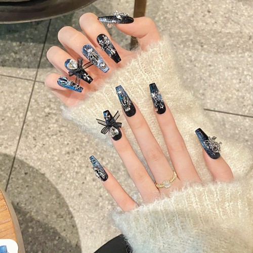 Fashion Long Handmade Press-On Nails For Women BVNL-244