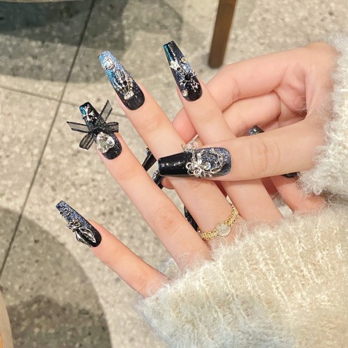 Fashion Long Handmade Press-On Nails For Women BVNL-244