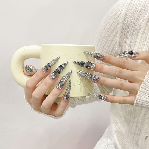 Fashion Long Handmade Press-On Nails For Women BVNL-247