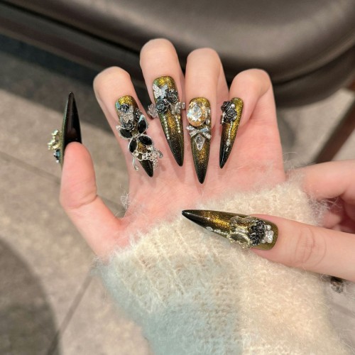 Fashion Long Handmade Press-On Nails For Women BVNL-248