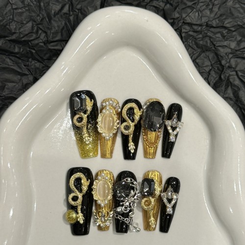 Fashion Long Handmade Press-On Nails For Women BVNL-249