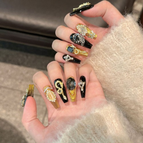 Fashion Long Handmade Press-On Nails For Women BVNL-249