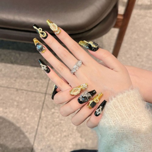 Fashion Long Handmade Press-On Nails For Women BVNL-249