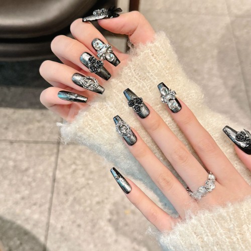 Fashion Long Handmade Press-On Nails For Women BVNL-251