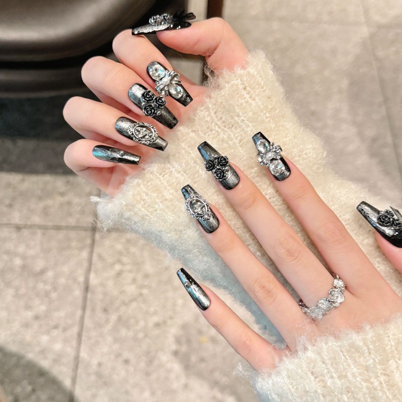 Fashion Long Handmade Press-On Nails For Women BVNL-251 