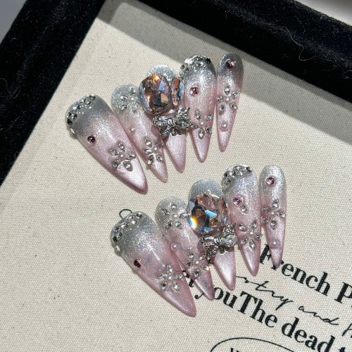 Fashion Long Handmade Press-On Nails For Women BVNL-252