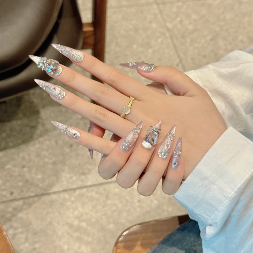 Fashion Long Handmade Press-On Nails For Women BVNL-252