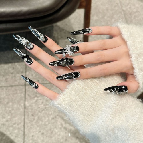 Fashion Long Handmade Press-On Nails For Women BVNL-253