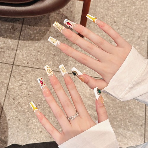 Fashion Long Handmade Press-On Nails For Women BVNL-254