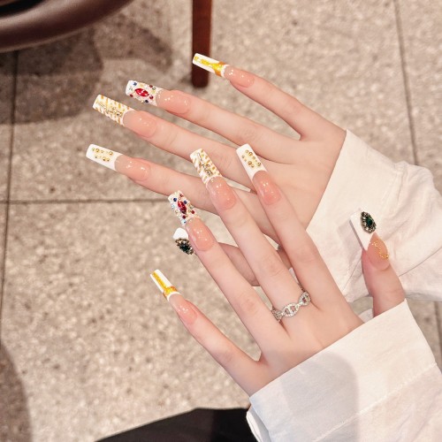 Fashion Long Handmade Press-On Nails For Women BVNL-254