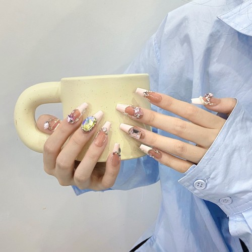 Fashion Long Handmade Press-On Nails For Women BVNL-255