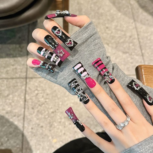 Fashion Long Handmade Press-On Nails For Women BVNL-256