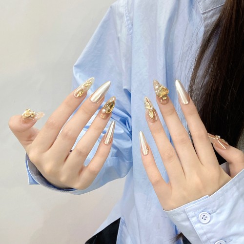 Fashion Long Handmade Press-On Nails For Women BVNL-257