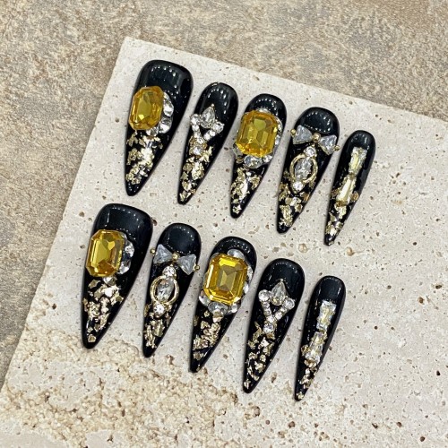 Fashion Long Handmade Press-On Nails For Women BVNL-258