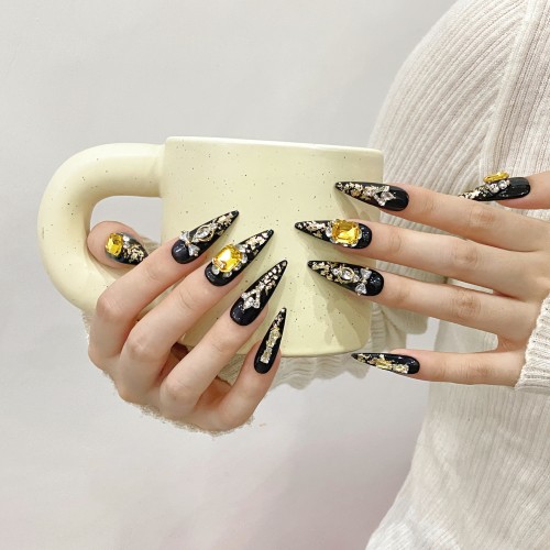 Fashion Long Handmade Press-On Nails For Women BVNL-258