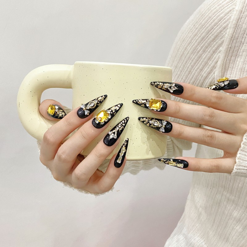 Fashion Long Handmade Press-On Nails For Women BVNL-258 