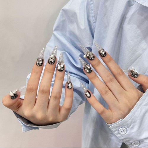 Fashion Long Handmade Press-On Nails For Women BVNL-260