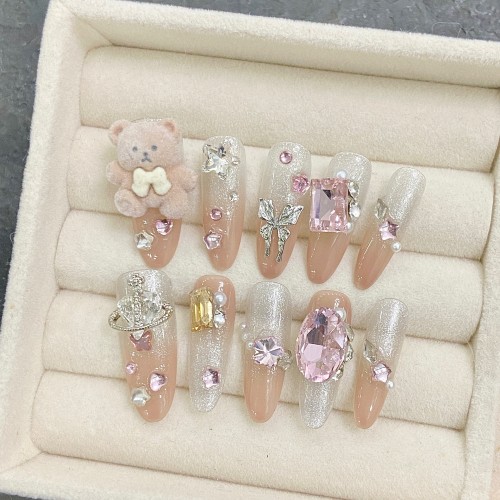 Fashion Long Handmade Press-On Nails For Women BVNL-261