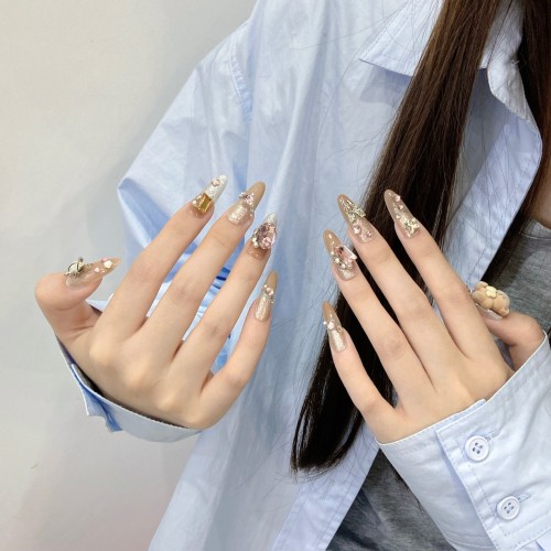 Fashion Long Handmade Press-On Nails For Women BVNL-261