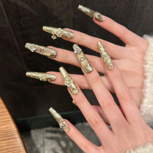 Fashion Long Handmade Press-On Nails For Women BVNL-262