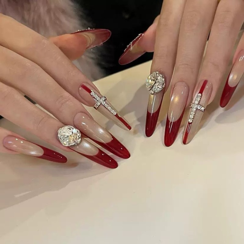 Fashion Long Handmade Press-On Nails For Women BVNL-263 